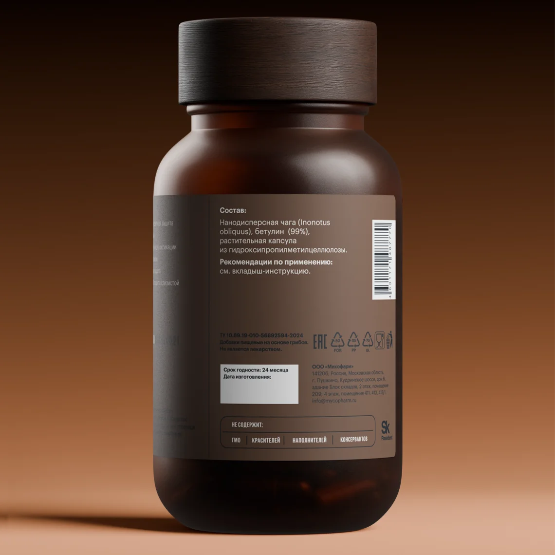 CHAGA + BETULIN • 100 капсул • Премиальная линейка